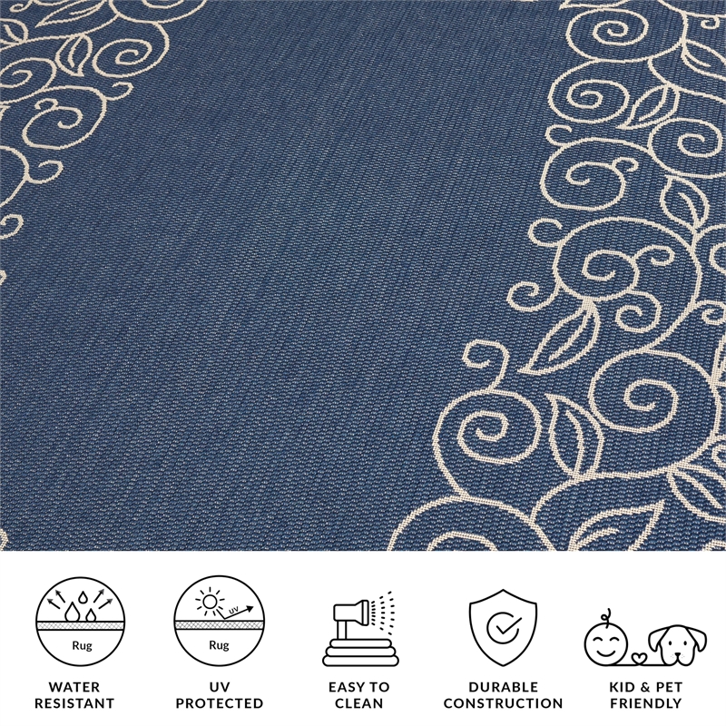 Safavieh Courtyard Blue Indoor Outdoor Rug - 9' x 12'
