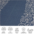 Safavieh Courtyard Blue Indoor Outdoor Rug - 9' x 12'