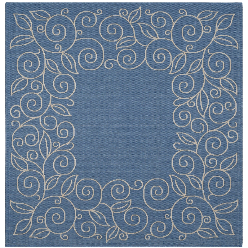 Safavieh Courtyard Blue Indoor Outdoor Rug - Square 7'10