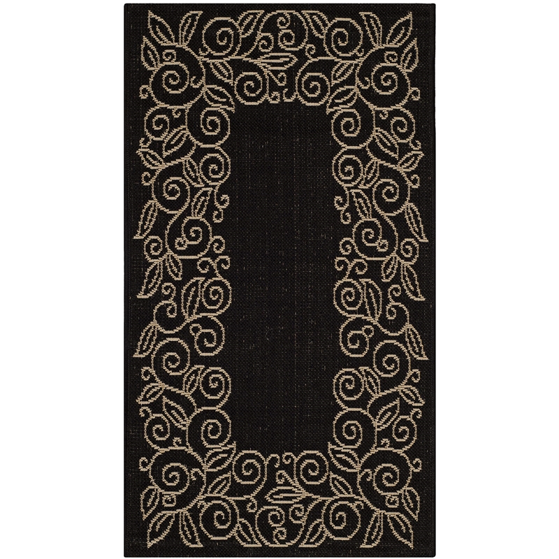 Safavieh Courtyard Black Indoor Outdoor Rug - 2' x 3'7