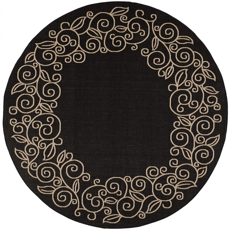 Safavieh Courtyard Black Indoor Outdoor Rug - Round 7'10