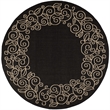 Safavieh Courtyard Black Indoor Outdoor Rug - Round 7'10