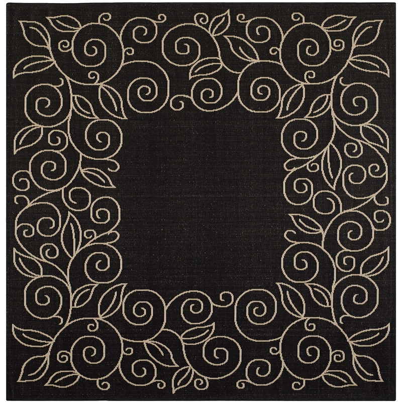 Safavieh Courtyard Black Indoor Outdoor Rug - Square 6'7