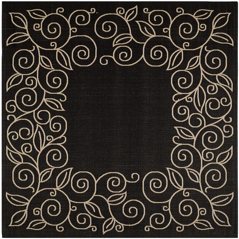 Safavieh Courtyard Black Indoor Outdoor Rug - Square 7'10