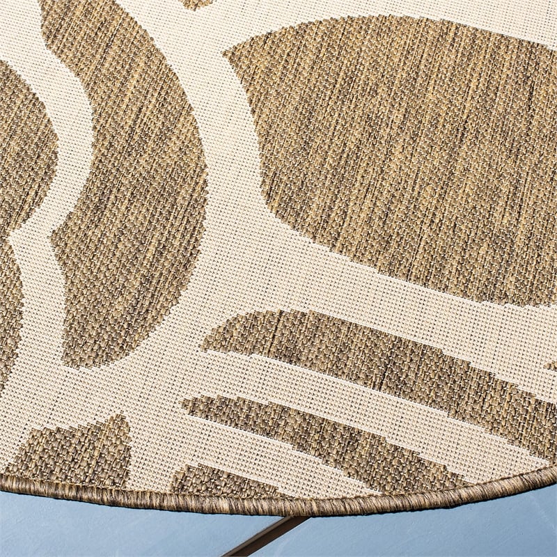 Safavieh Courtyard Coffee Indoor Outdoor Rug - Round 6'7