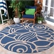 Safavieh Courtyard Blue Indoor Outdoor Rug - Round 7'10