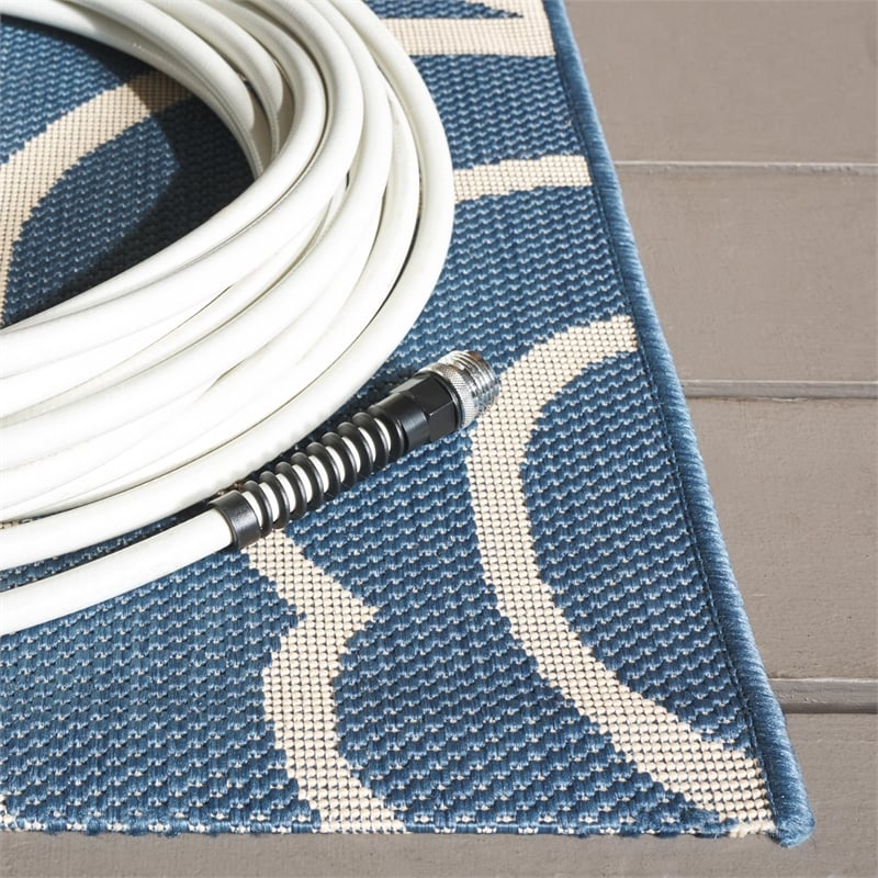 Safavieh Courtyard Blue Indoor Outdoor Rug - Runner 2'4