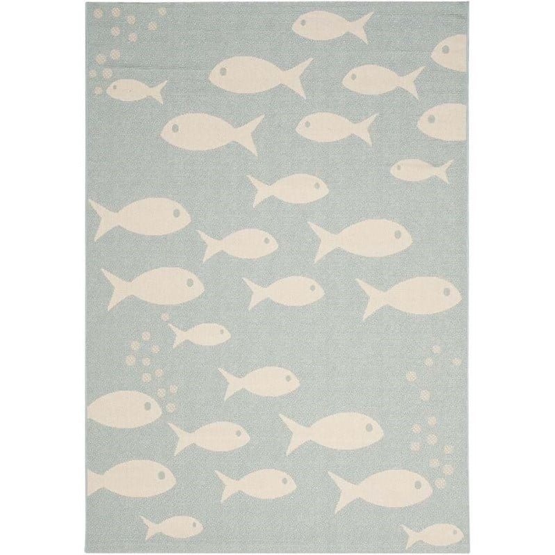 Safavieh Courtyard Aqua Indoor Outdoor Rug - 5'3