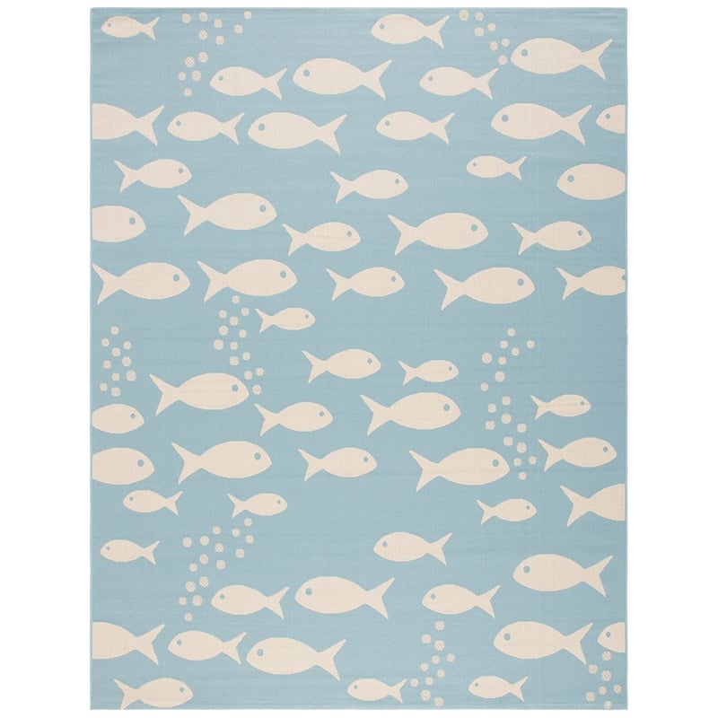 Safavieh Courtyard Aqua Indoor Outdoor Rug - 8' x 11'