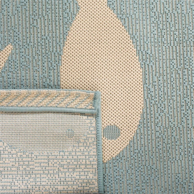 Safavieh Courtyard Aqua Indoor Outdoor Rug - 9' x 12'