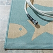 Safavieh Courtyard Aqua Indoor Outdoor Rug - Runner 2'3