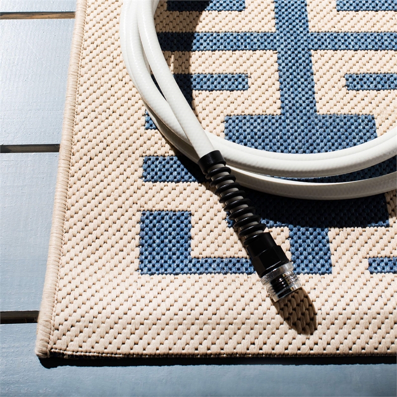 Safavieh Courtyard Blue Indoor Outdoor Rug - Square 7'10