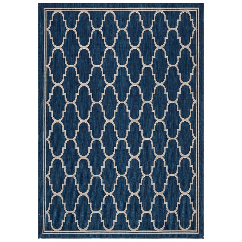 Safavieh Courtyard Navy Indoor Outdoor Rug - 4' x 5'7