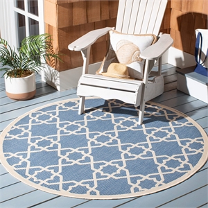 Safavieh Courtyard Blue Indoor Outdoor Rug - Round 7'10&quot
