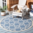 Safavieh Courtyard Blue Indoor Outdoor Rug - Round 7'10
