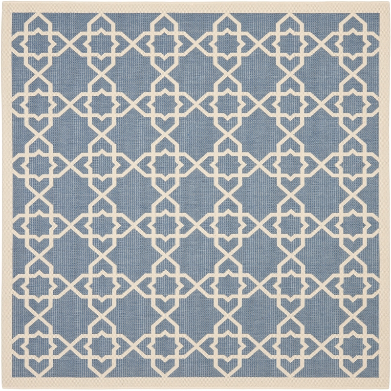 Safavieh Courtyard Blue Indoor Outdoor Rug - Square 7'10