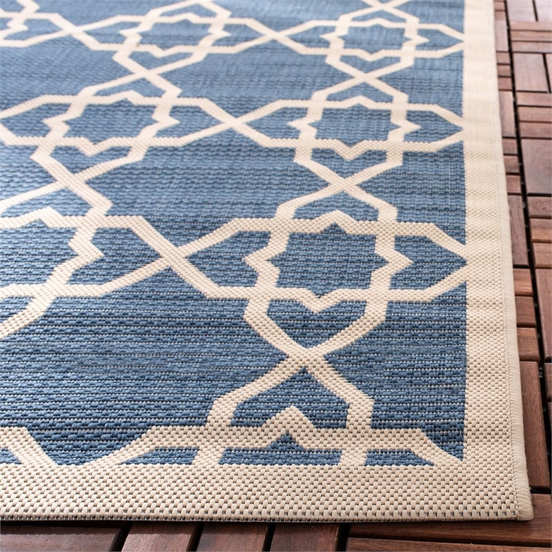 Safavieh Courtyard Blue Indoor Outdoor Rug - Square 7'10