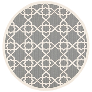 Safavieh Courtyard Grey Indoor Outdoor Rug - Round 7'10&quot