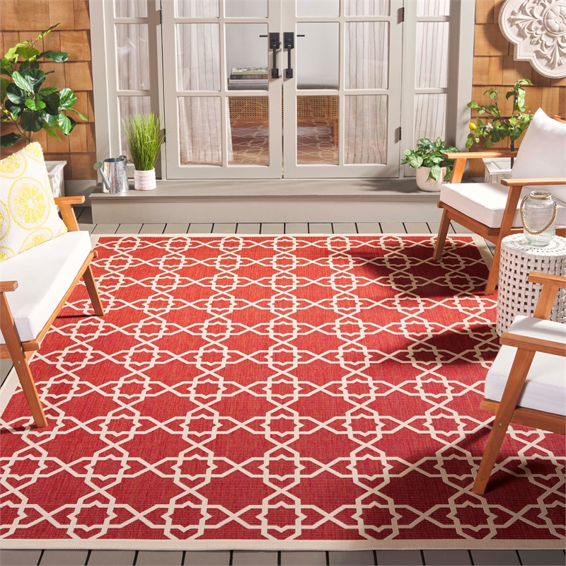 Safavieh Courtyard Red Indoor Outdoor Rug - Square 7'10