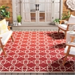 Safavieh Courtyard Red Indoor Outdoor Rug - Square 7'10