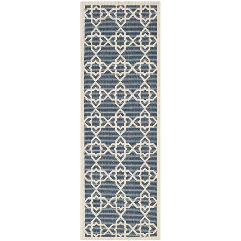 Safavieh Courtyard Navy Indoor Outdoor Rug - Runner 2'3
