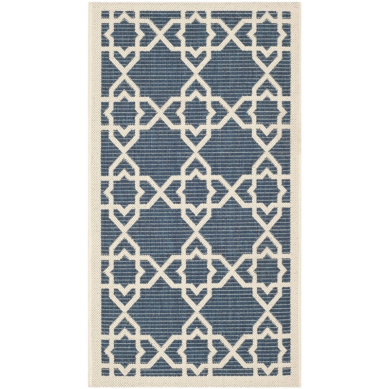 Safavieh Courtyard Navy Indoor Outdoor Rug - Runner 2'7