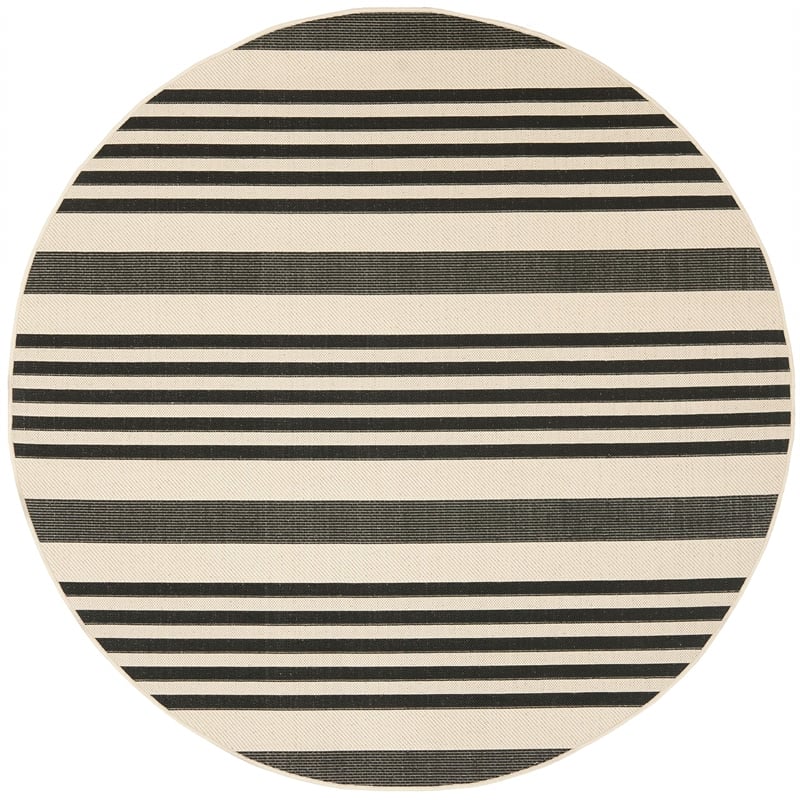 Safavieh Courtyard Black Indoor Outdoor Rug - Round 5'3