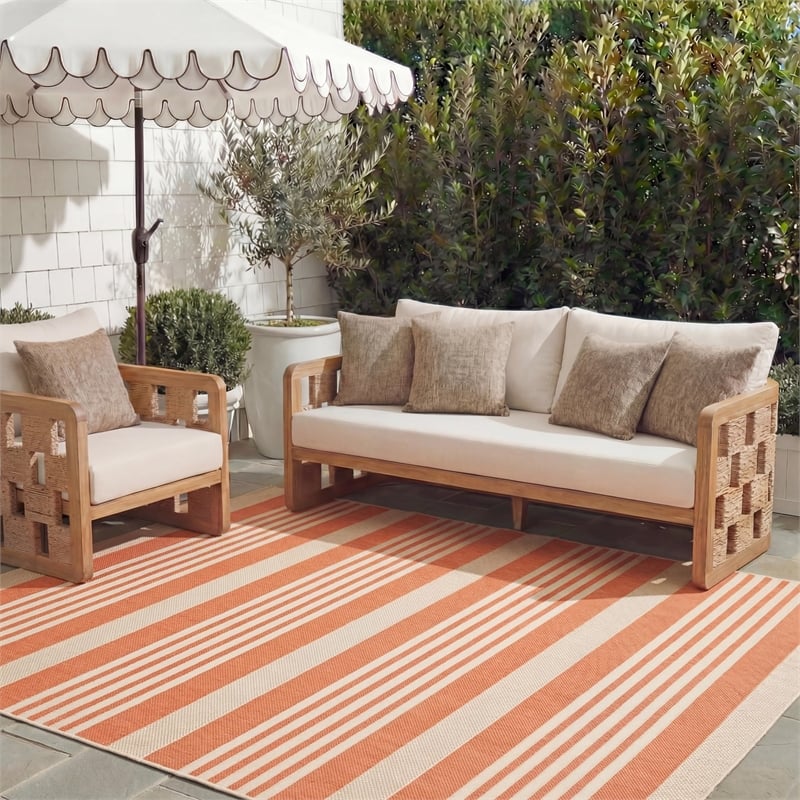 Safavieh Courtyard Terracotta Indoor Outdoor Rug - 8' x 11'