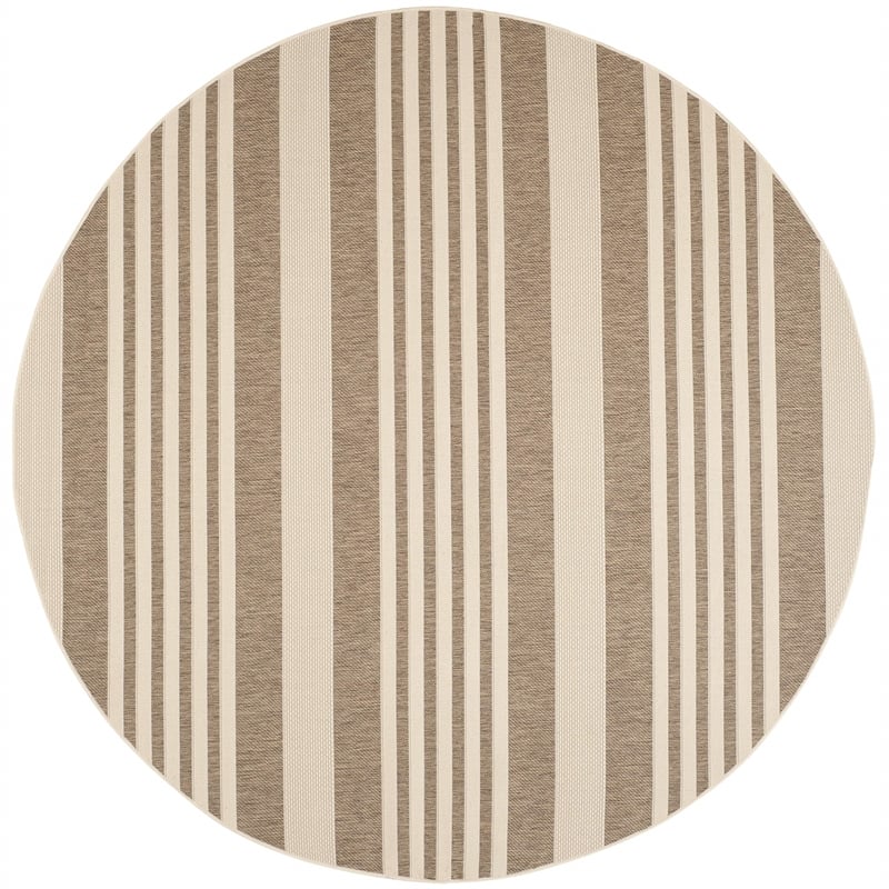 Safavieh Courtyard Brown Indoor Outdoor Rug - Round 7'10