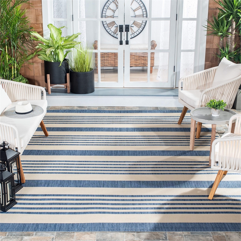 Safavieh Courtyard Navy Indoor Outdoor Rug - 2' x 3'7