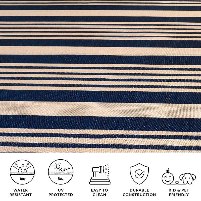 Safavieh Courtyard Navy Indoor Outdoor Rug - 9' x 12'