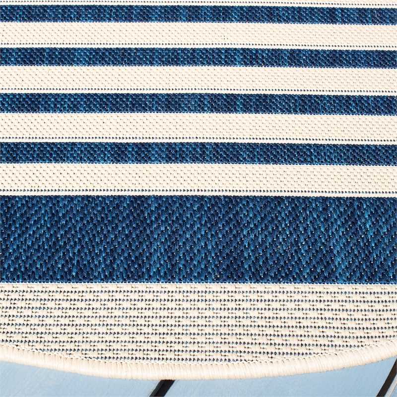 Safavieh Courtyard Navy Indoor Outdoor Rug - Round 7'10