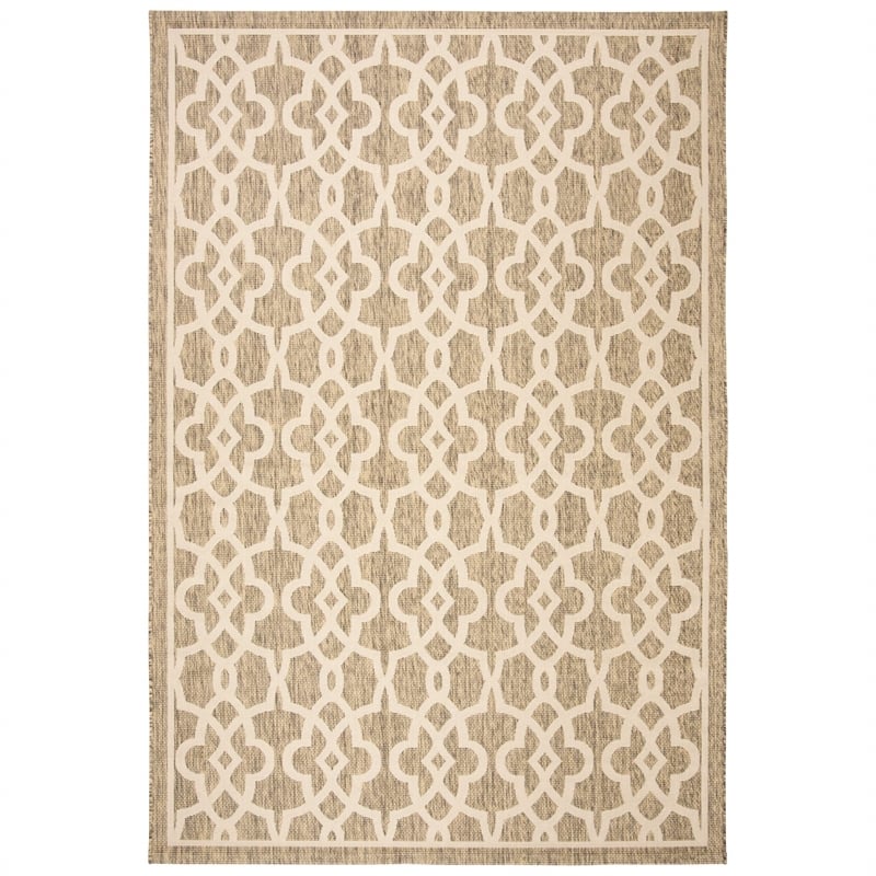 Safavieh Courtyard Mocha Indoor Outdoor Rug - 6'7