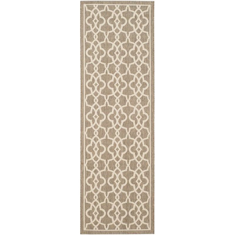 Safavieh Courtyard Mocha Indoor Outdoor Rug - Runner 2'7