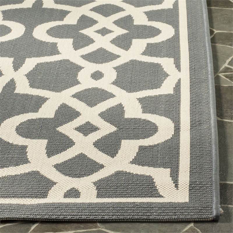Safavieh Courtyard Grey Indoor Outdoor Rug - 5'3