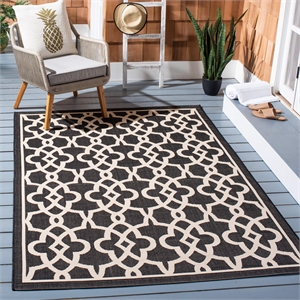 Safavieh Courtyard Black Indoor Outdoor Rug - 2' x 3'7&quot