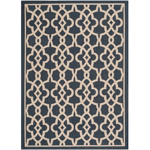 Safavieh Courtyard Navy Indoor Outdoor Rug - 4' x 5'7&quot