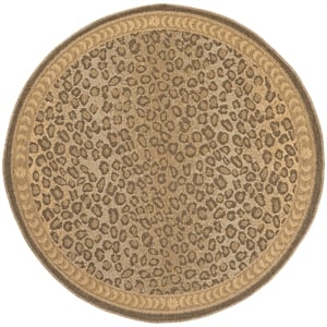 Safavieh Courtyard Natural Indoor Outdoor Rug - Round 5'3&quot