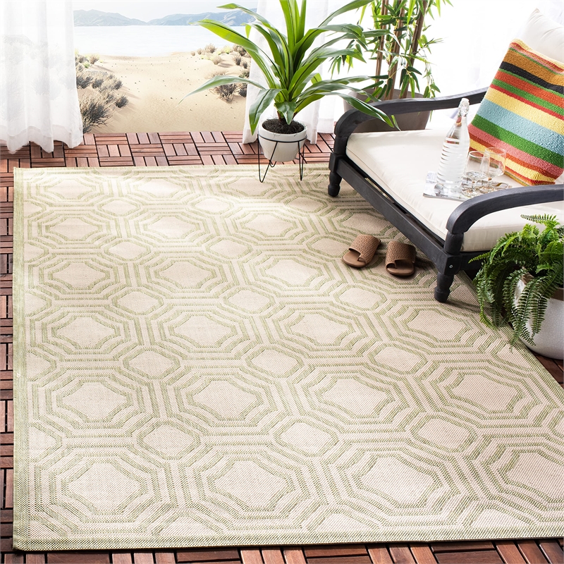 Safavieh Courtyard Beige Indoor Outdoor Rug - 2'7