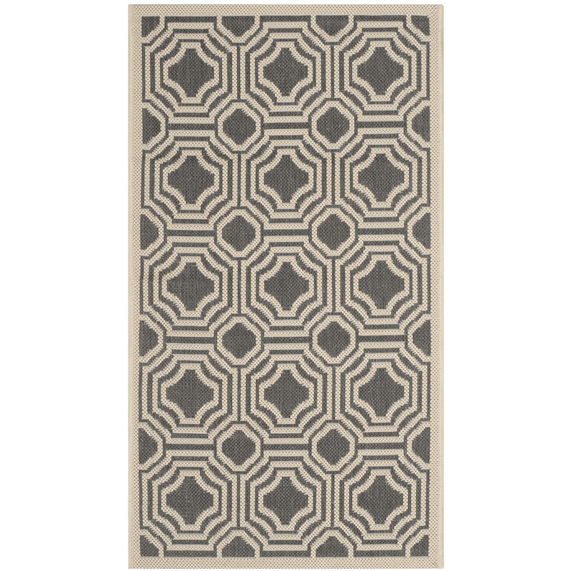 Safavieh Courtyard Anthracite Indoor Outdoor Rug - 2' x 3'7