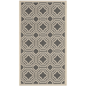 Safavieh Courtyard Anthracite Indoor Outdoor Rug - 2' x 3'7&quot