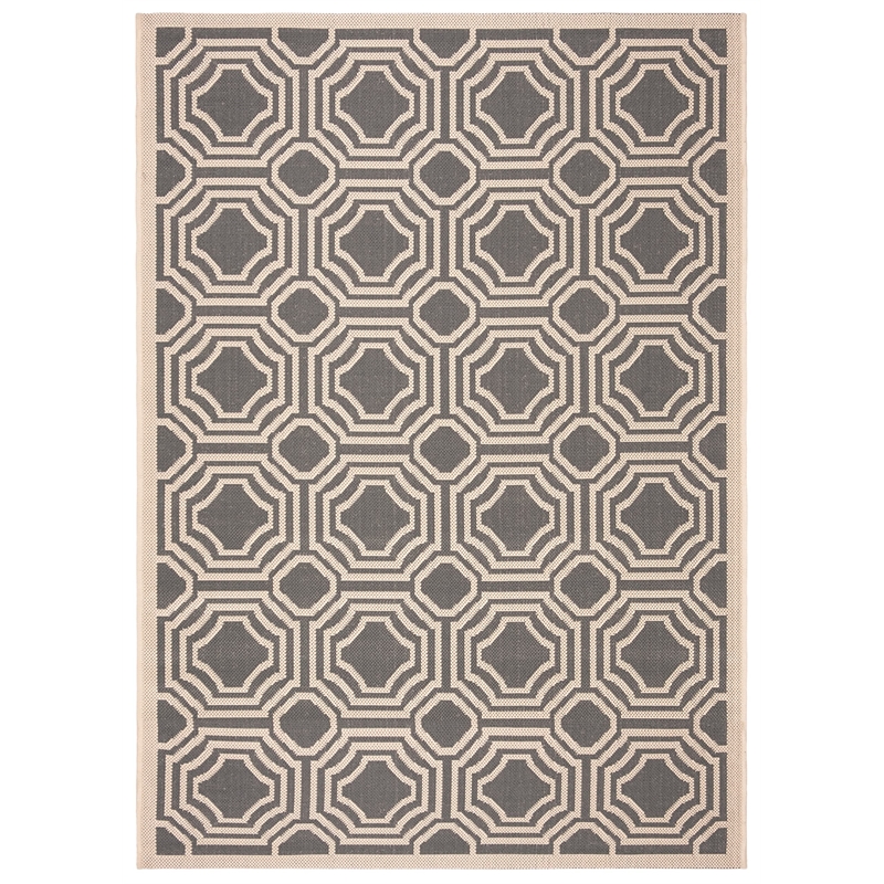 Safavieh Courtyard Anthracite Indoor Outdoor Rug - 2'7