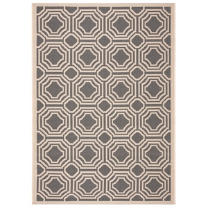 Safavieh Courtyard Anthracite Indoor Outdoor Rug - 4' x 5'7&quot