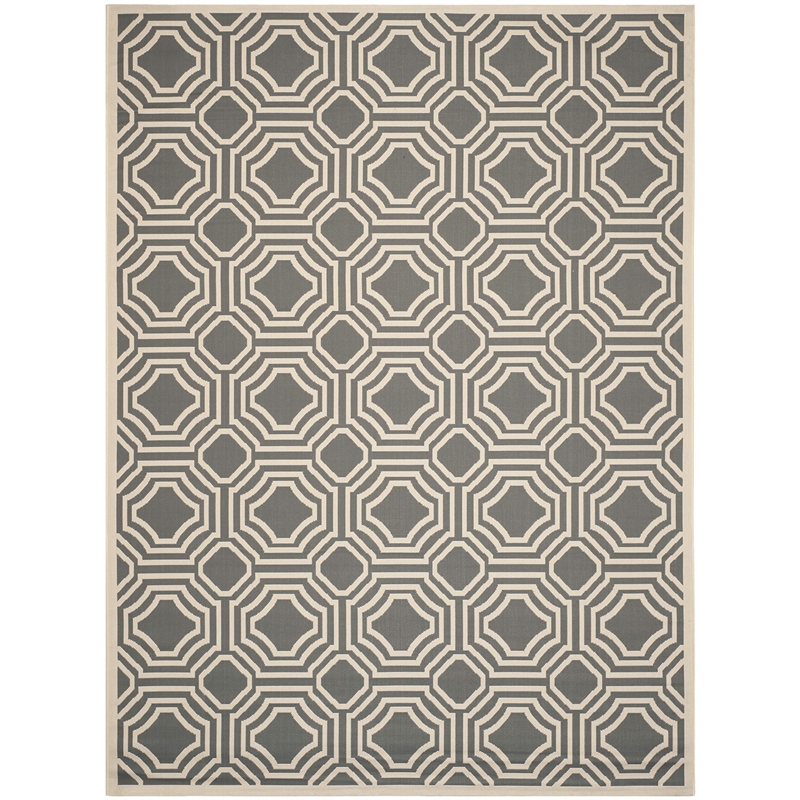 Safavieh Courtyard Anthracite Indoor Outdoor Rug - 8' x 11'