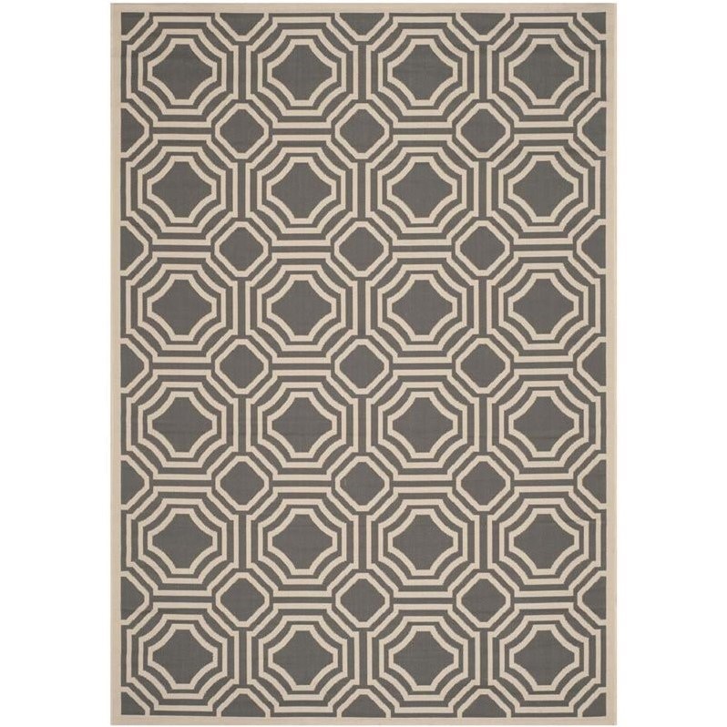 Safavieh Courtyard Anthracite Indoor Outdoor Rug - 9' x 12'
