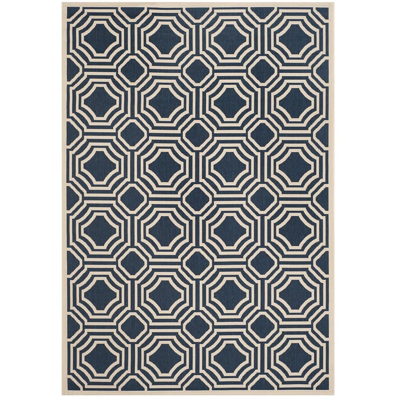 Safavieh Courtyard Navy Indoor Outdoor Rug - 5'3