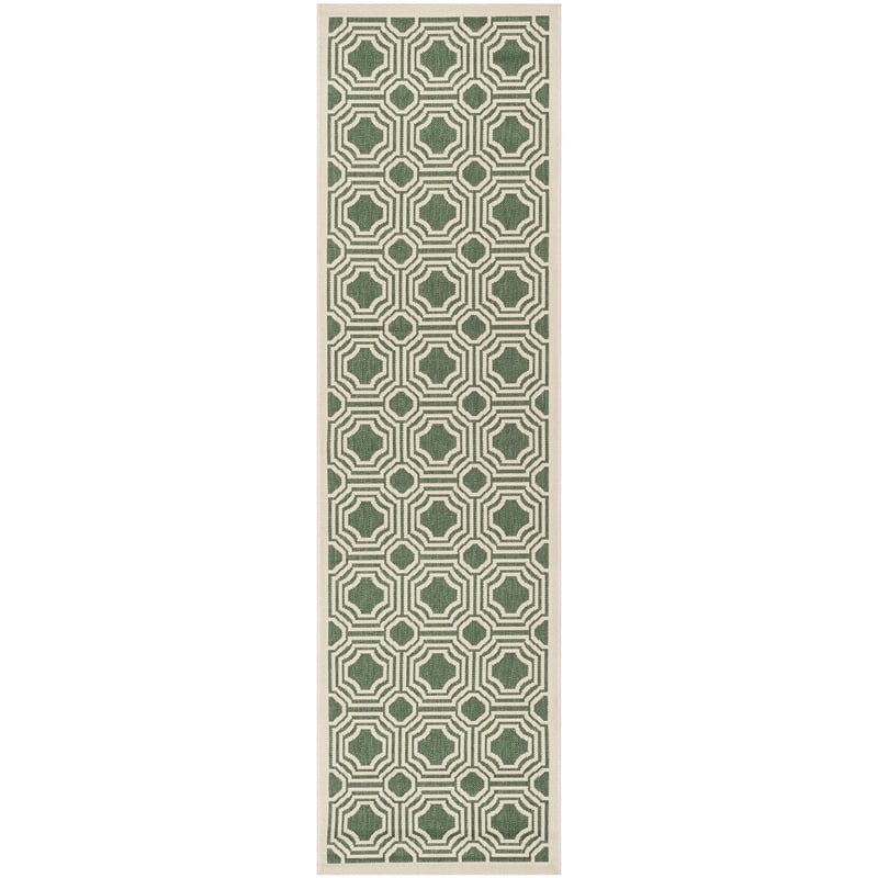 Safavieh Courtyard Dark Green Indoor Outdoor Rug - Runner 2'3