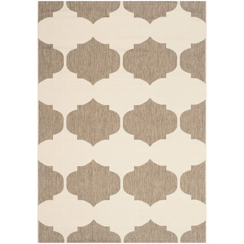 Safavieh Courtyard Beige Indoor Outdoor Rug - 4' x 5'7
