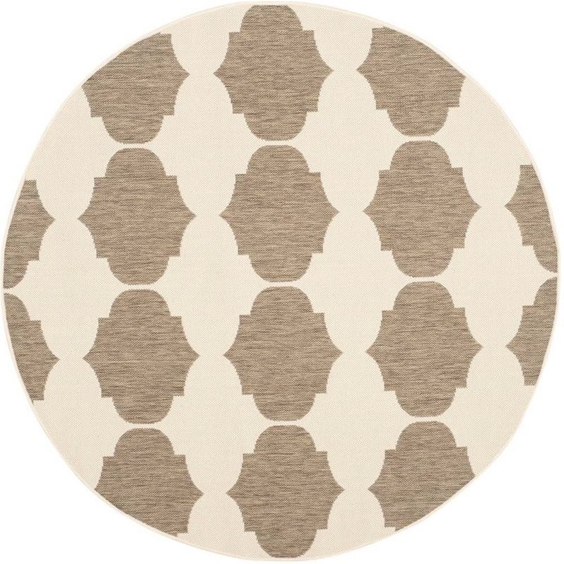 Safavieh Courtyard Beige Indoor Outdoor Rug - Round 5'3
