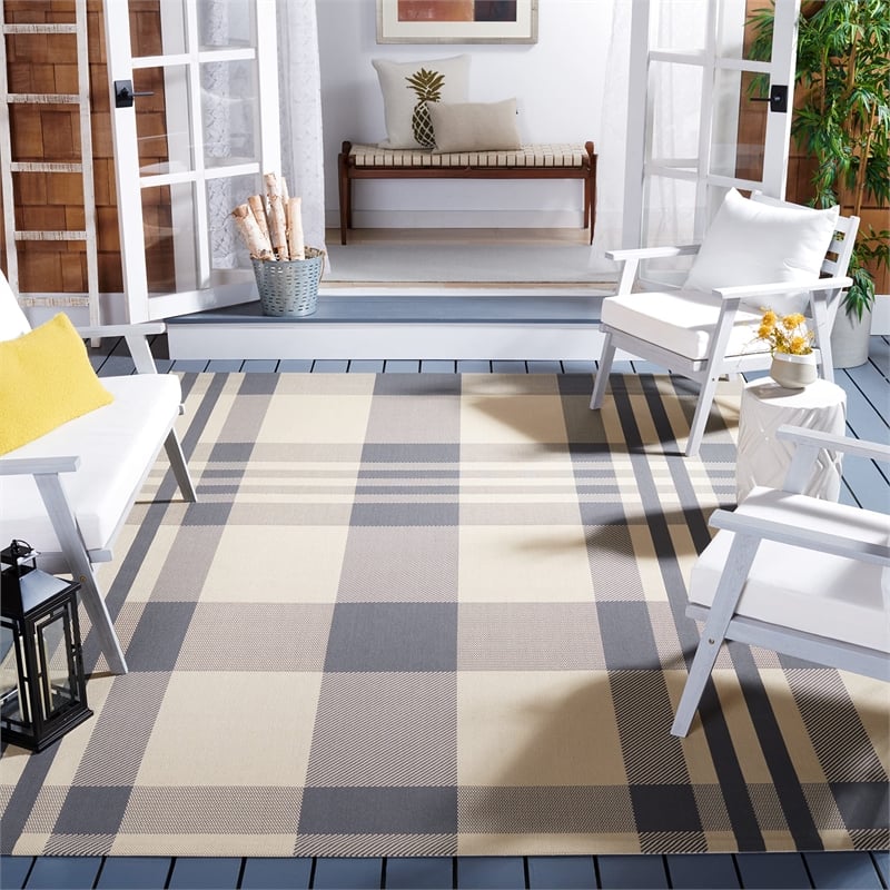 Safavieh Courtyard Grey Indoor Outdoor Rug - Runner 2'3